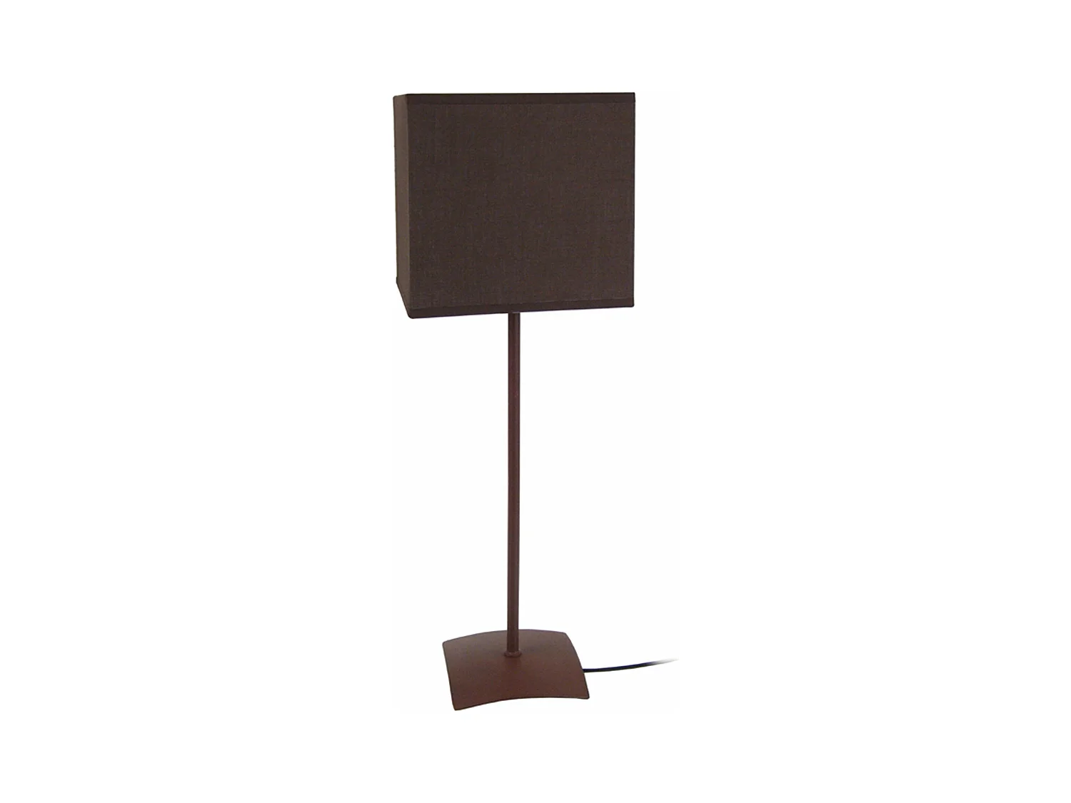 Lampe a poser droit métal  marron 46 cm.