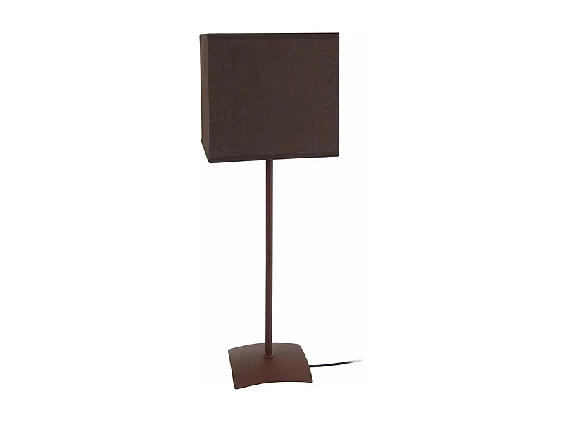 Lampe a poser droit métal  marron 46 cm.