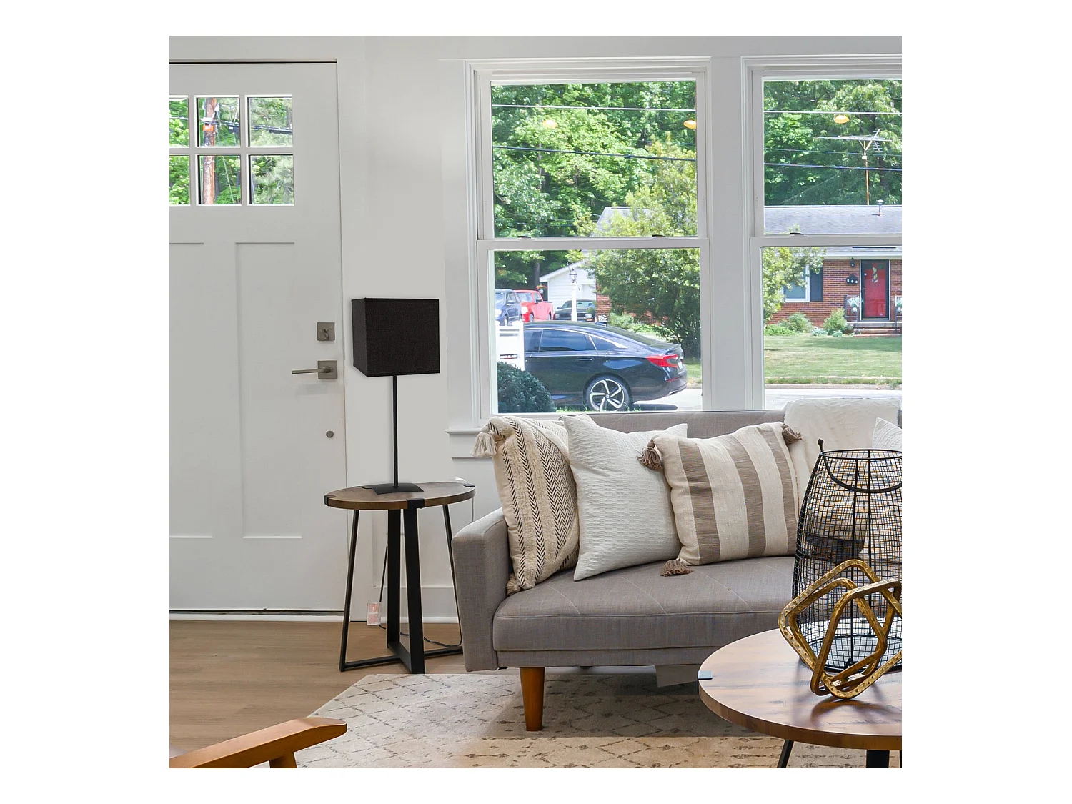 Abajur TOSEL SPIRALA tecido espiral laranja D25 x  H39  cm