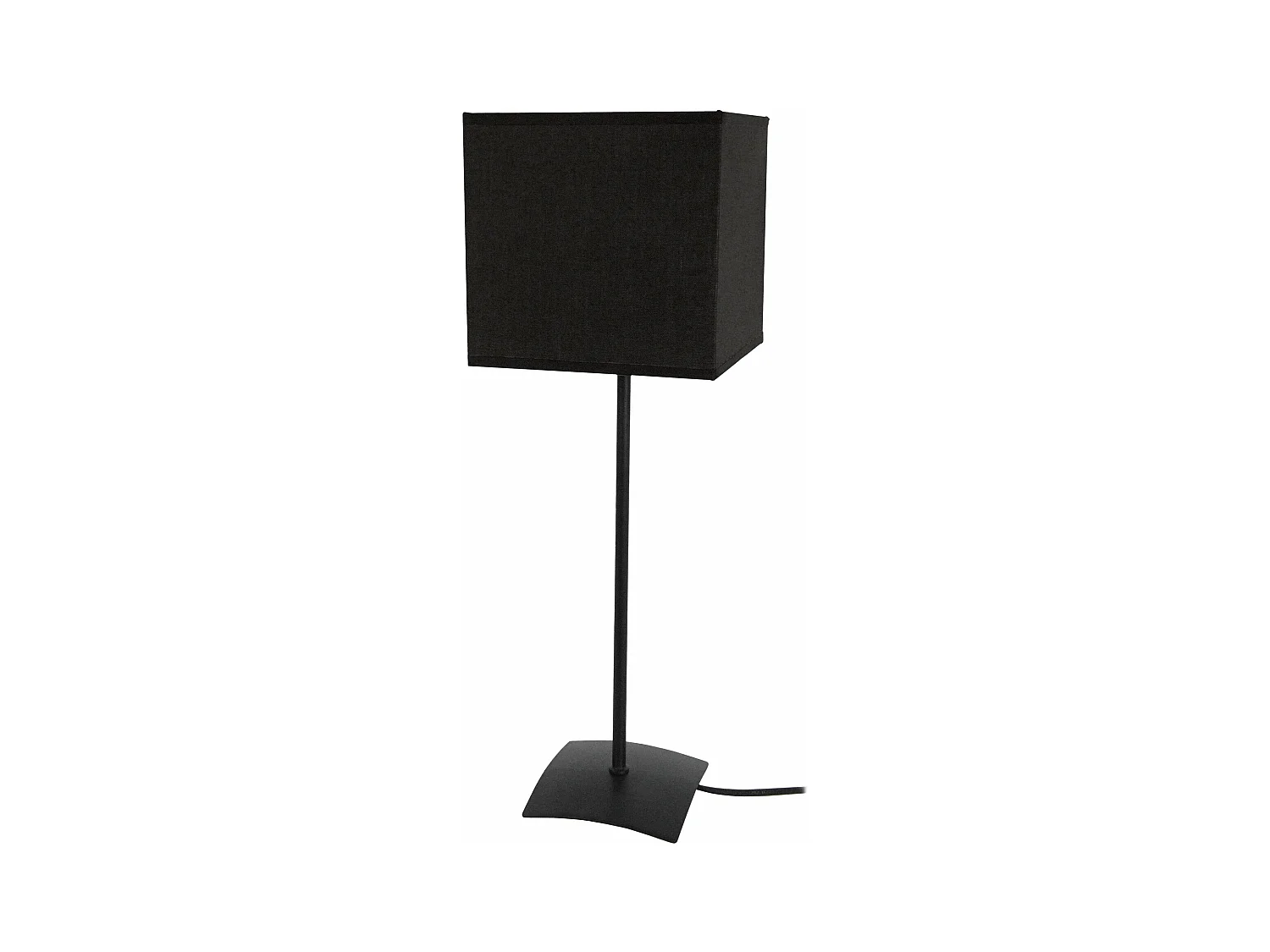 Lampe a poser droit métal  noir 46 cm.