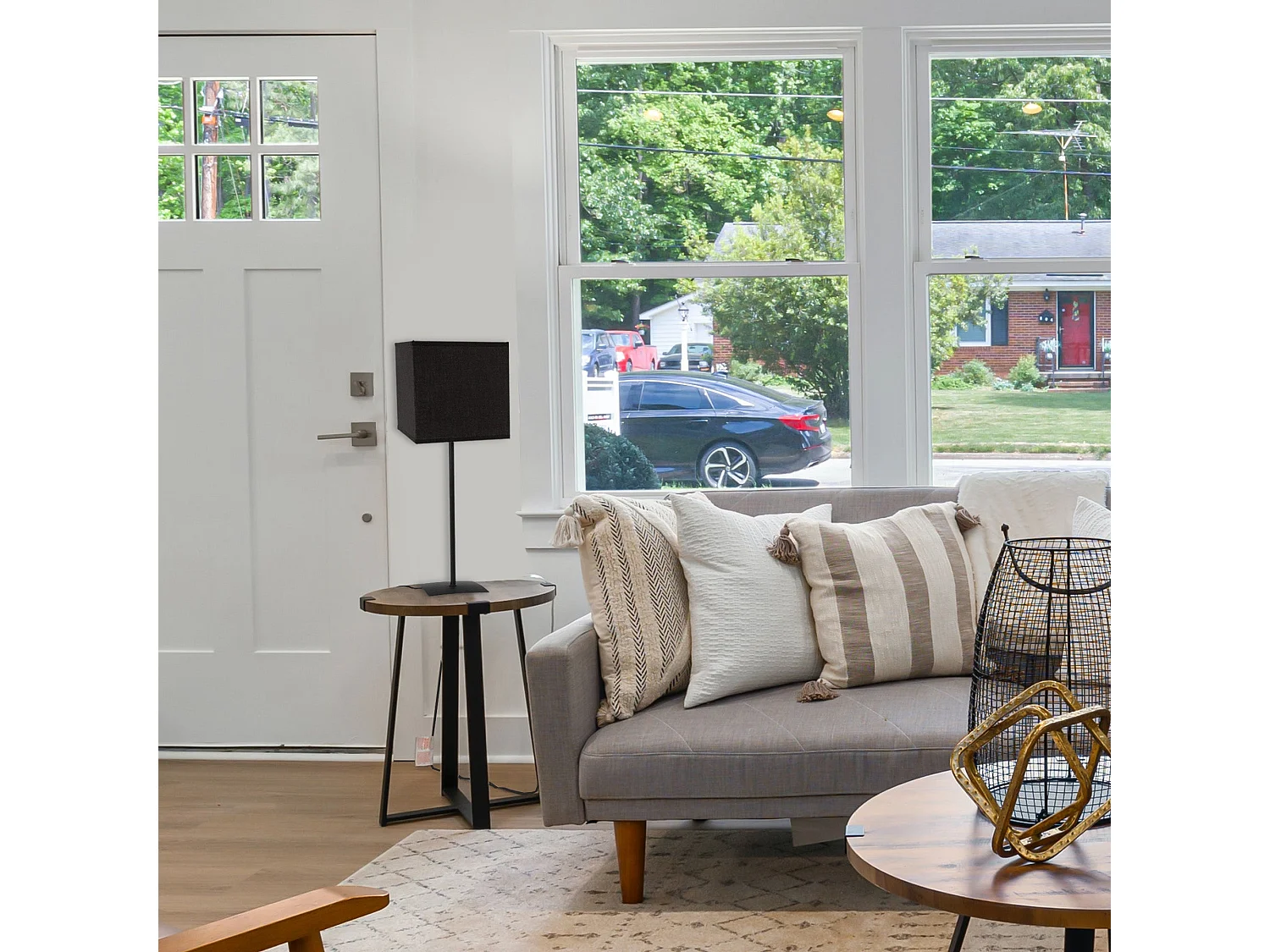 Abajur TOSEL SPIRALA tecido espiral laranja D25 x  H39  cm