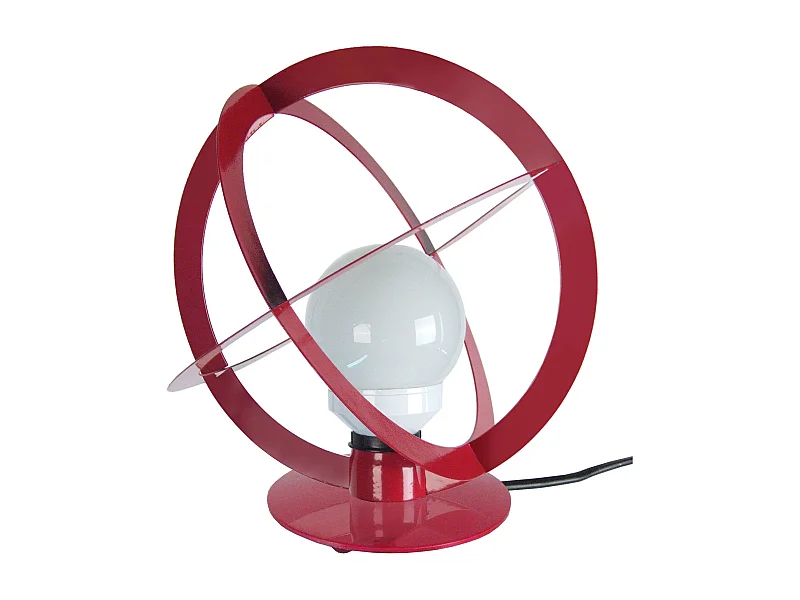 Lampe de Chevet TOSEL ,métal,Rouge ,H29xD28xP28cm