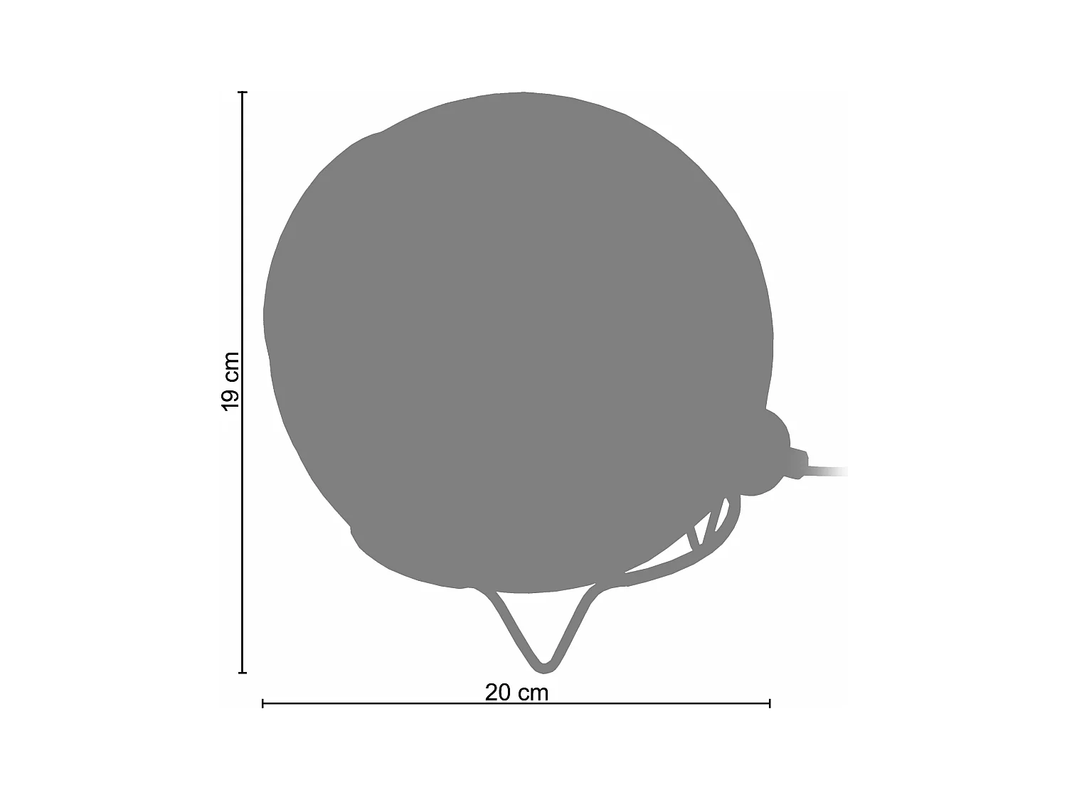 Candeeiro de sala TOSEL MUMBAI tecido globo preto D50 x  H60  cm