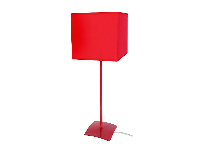 Lampe a poser droit métal  rouge 46 cm.