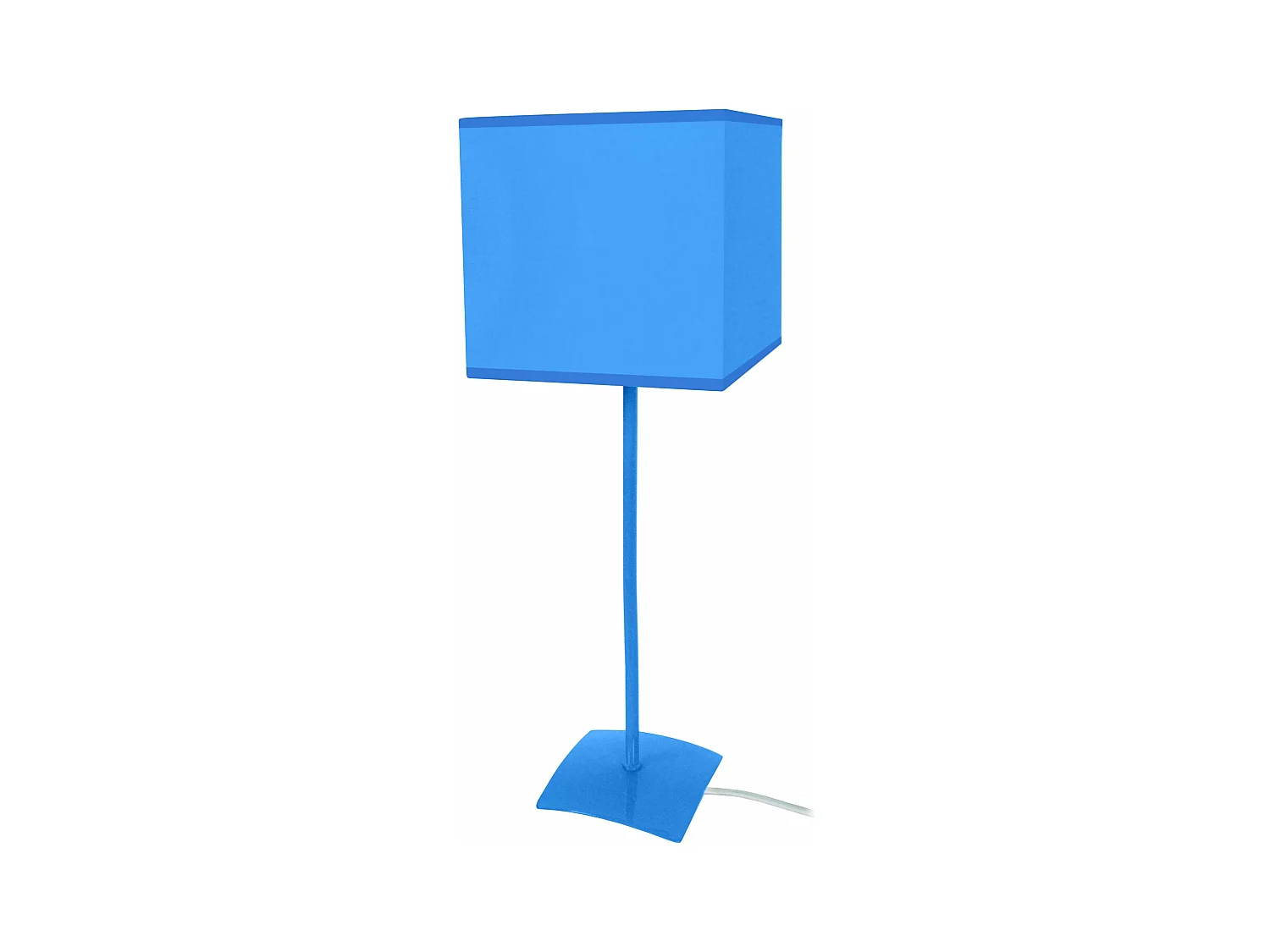 Lampe a poser droit métal  bleu 46 cm.