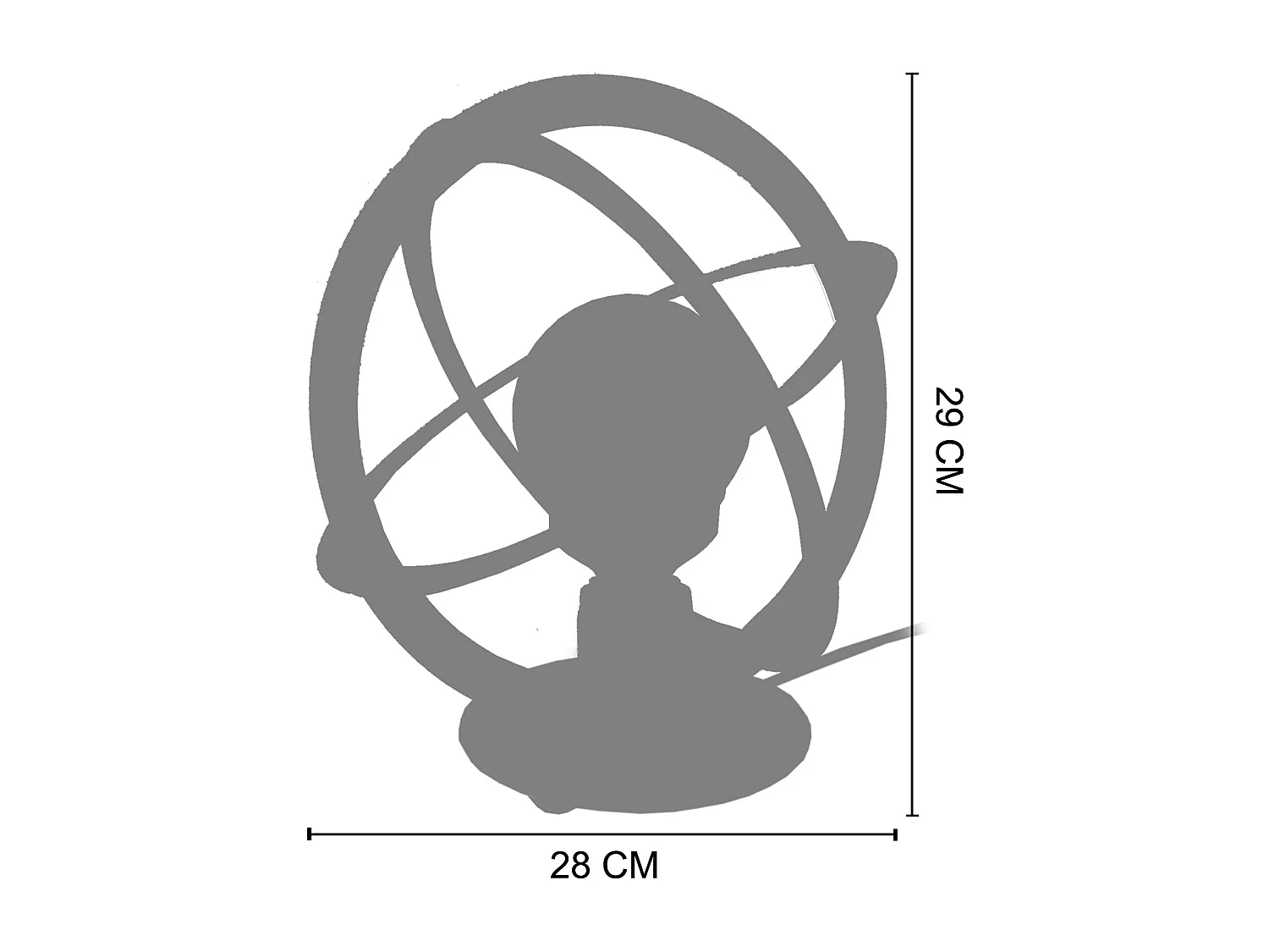 Lampe de Chevet TOSEL ,métal,Aluminium, H 29xD28xP28cm