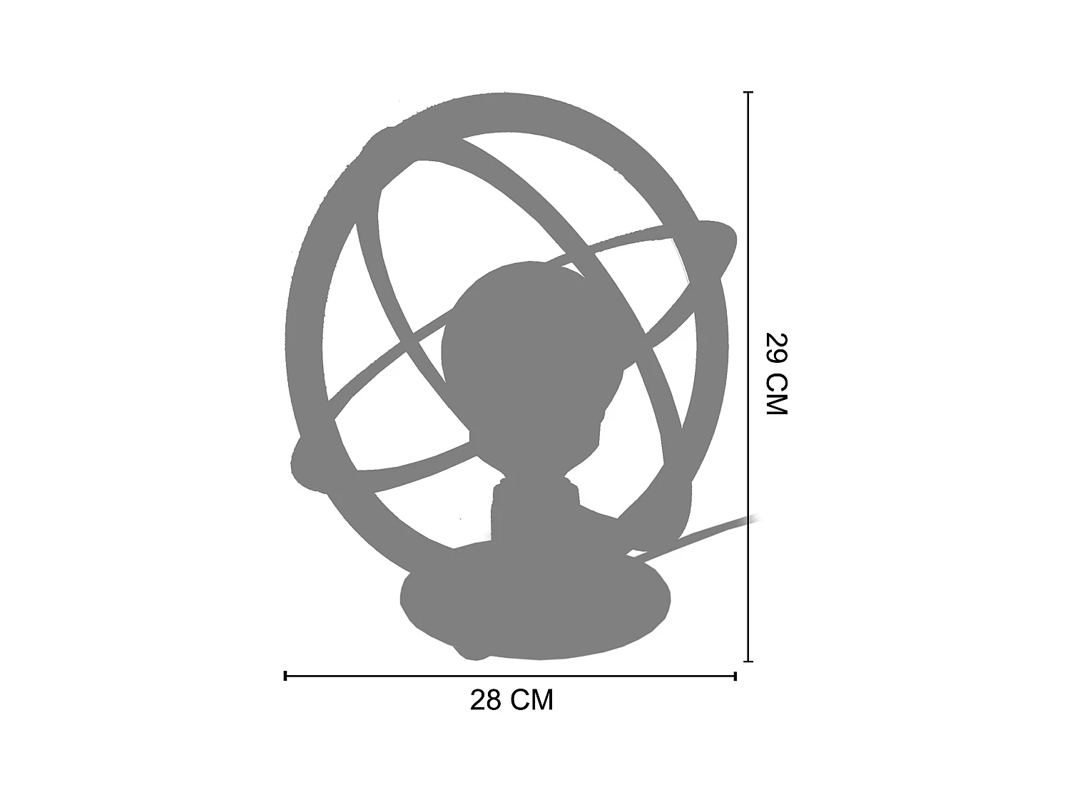 Candeeiro de mesa TOSEL VIRA metal geométrico castanho D18 x  H22  cm