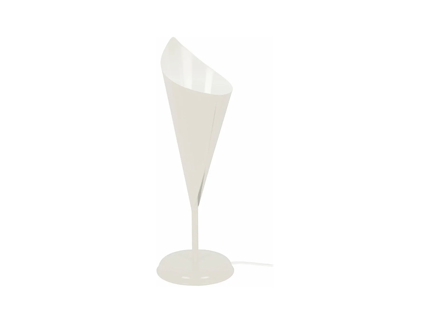 Lampe a poser droit métal  ivoire 35 cm.