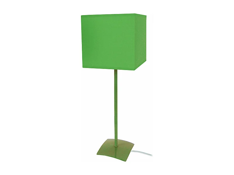 Lampe a poser droit métal  vert 46 cm.