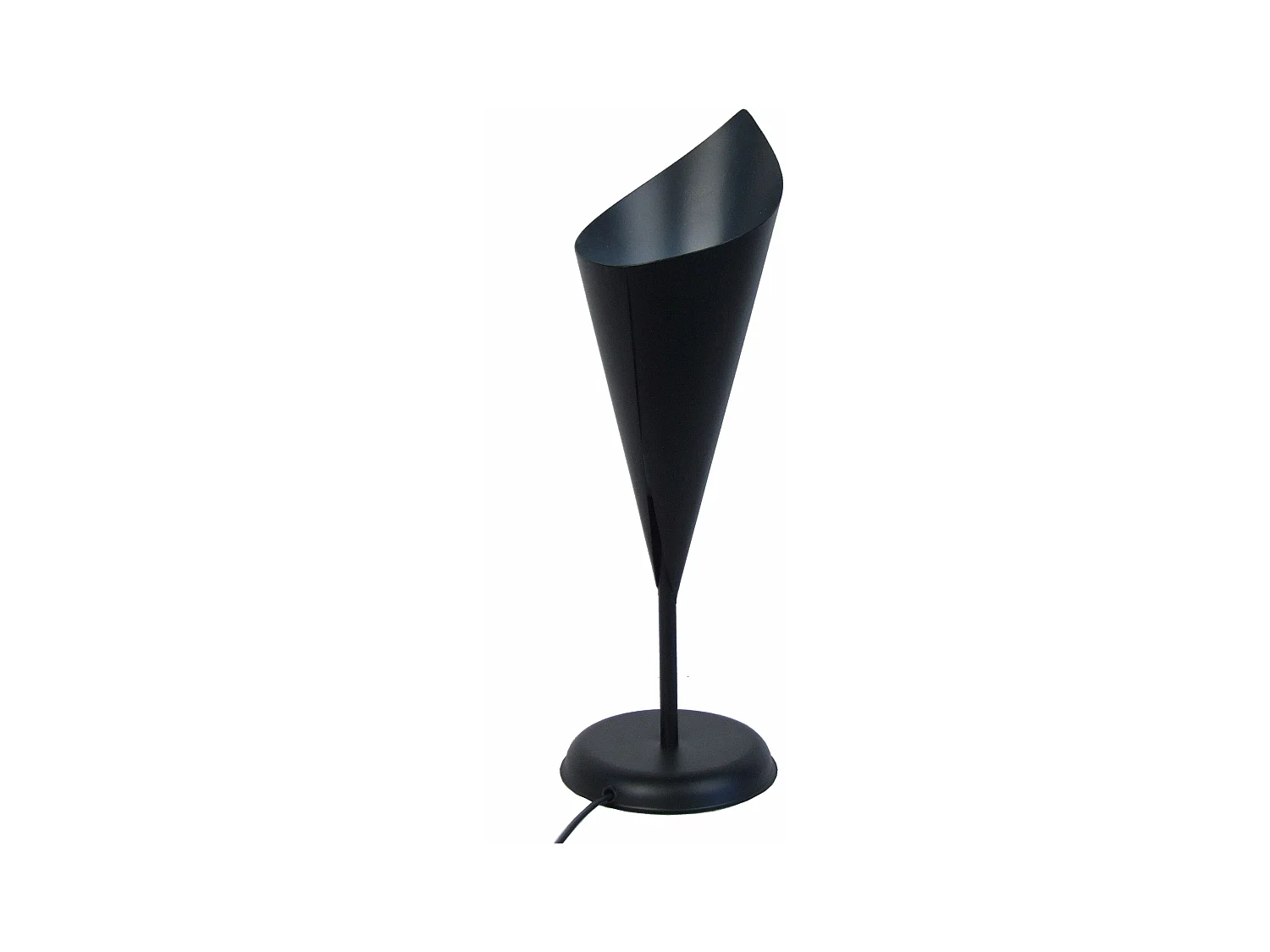 Lampe a poser droit métal  noir 35 cm.