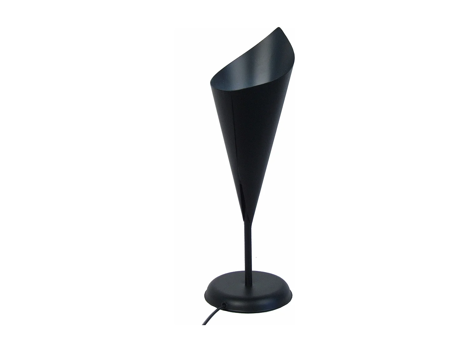 Lampe a poser droit métal  noir 35 cm.