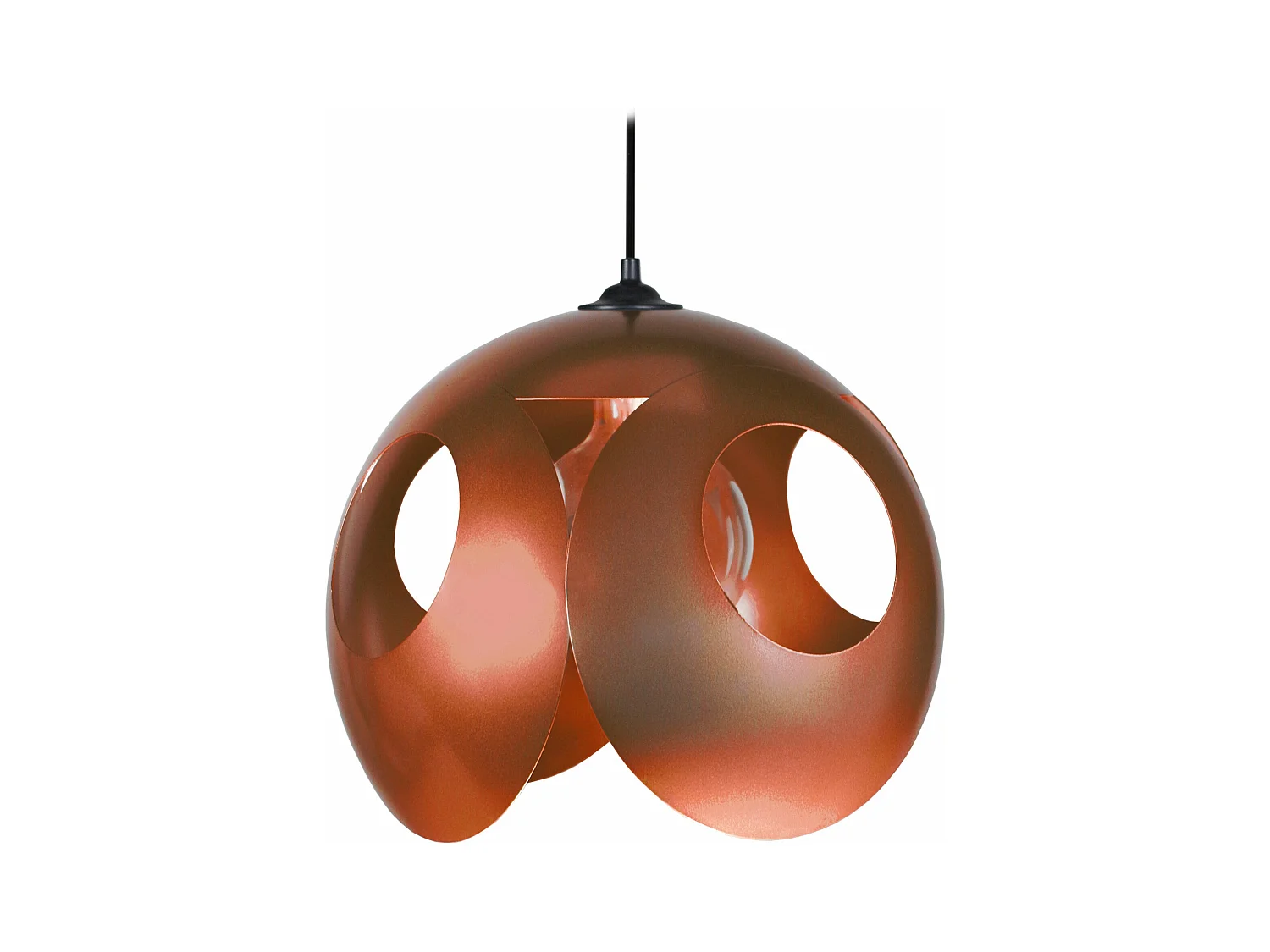 Suspension sephere métal  cuivre 80 cm.