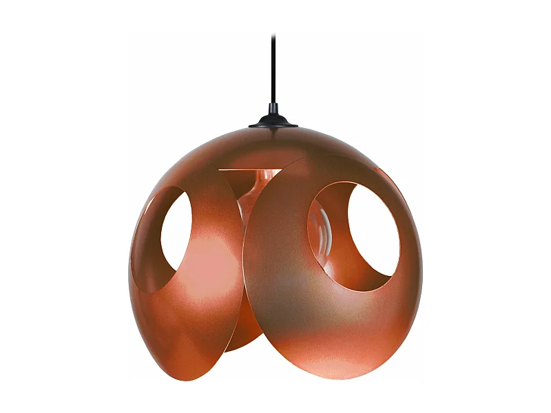 Suspension sephere métal  cuivre 80 cm.