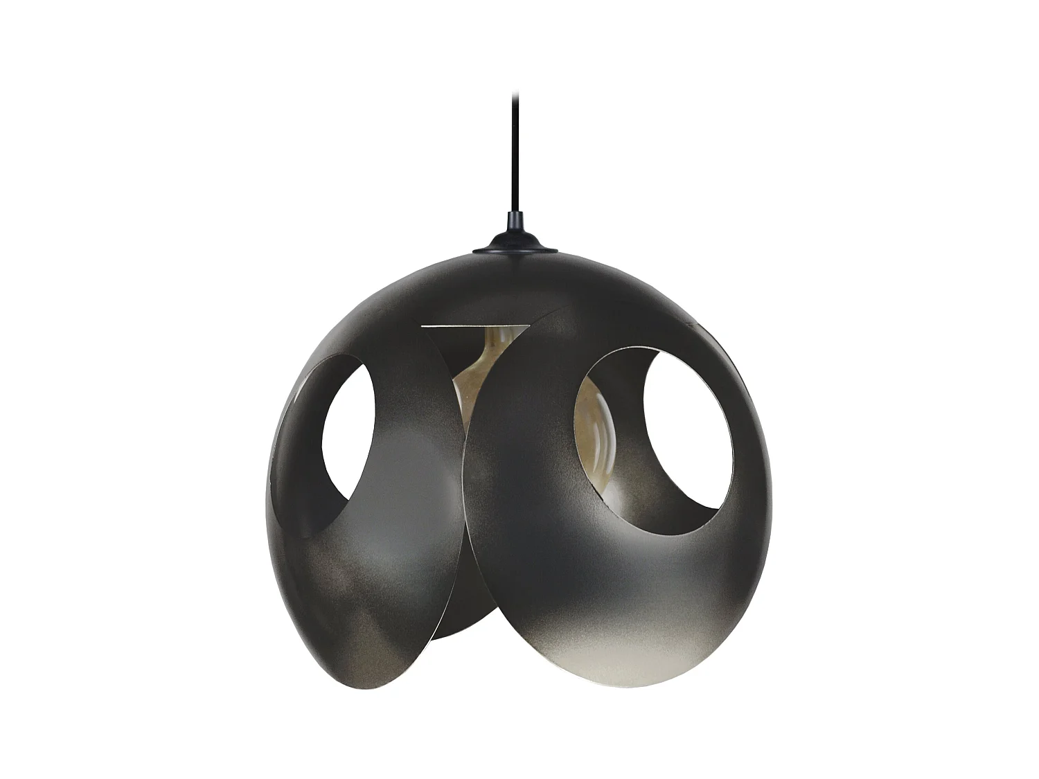 Suspension sephere métal anthracite 80 cm.
