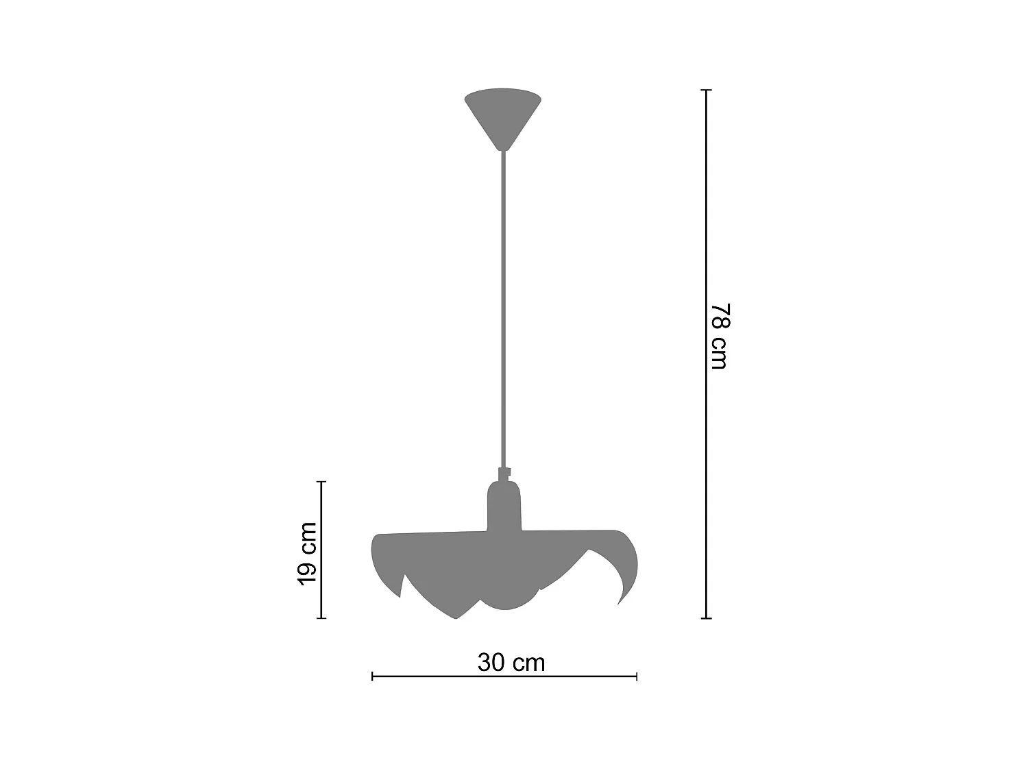 Suspensão TOSEL  MOUCHOIR vidro globo cobre D35 x  H77  cm