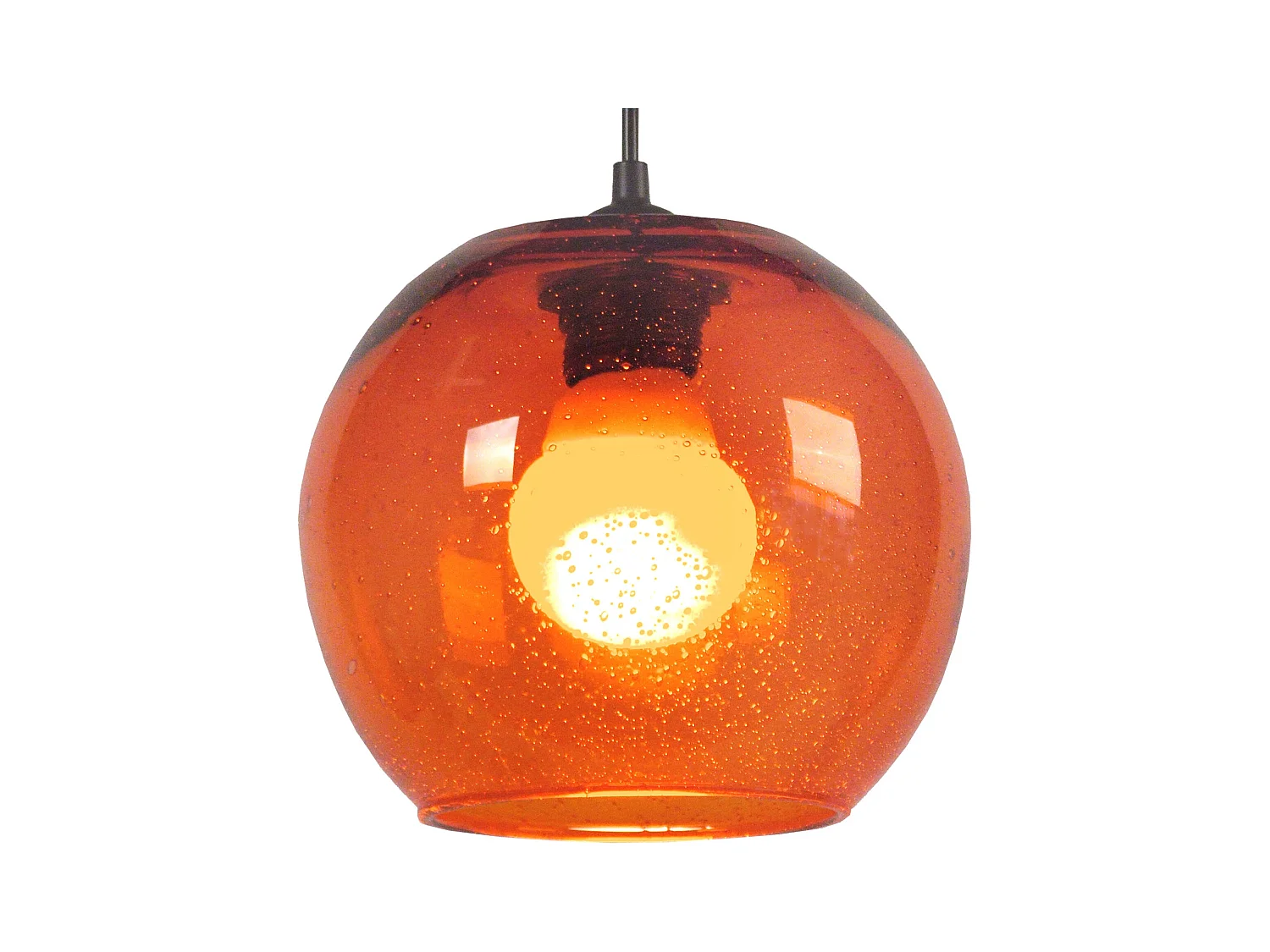 Suspensão TOSEL  BOULLEGOSA vidro tigela laranja D20 x  H77  cm