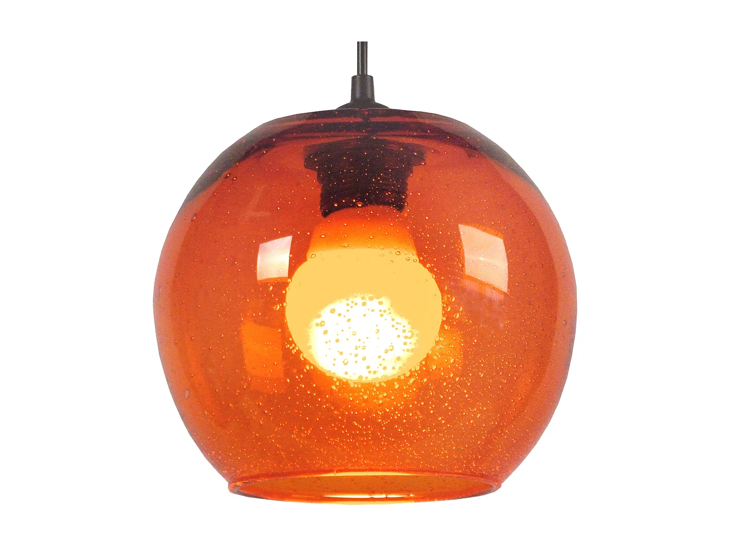Suspensão TOSEL  BOULLEGOSA vidro tigela laranja D20 x  H77  cm