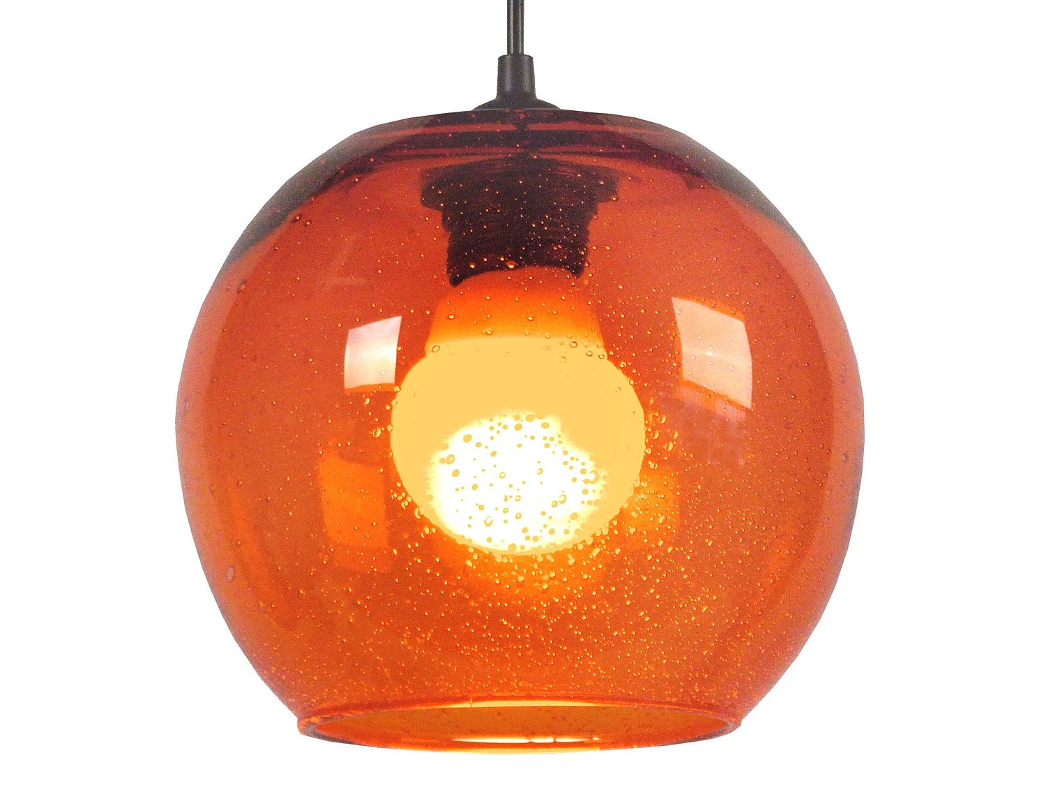 Lampadario a sospensione  vetro globo BOULLEGOSA  arancio  D'20 cm