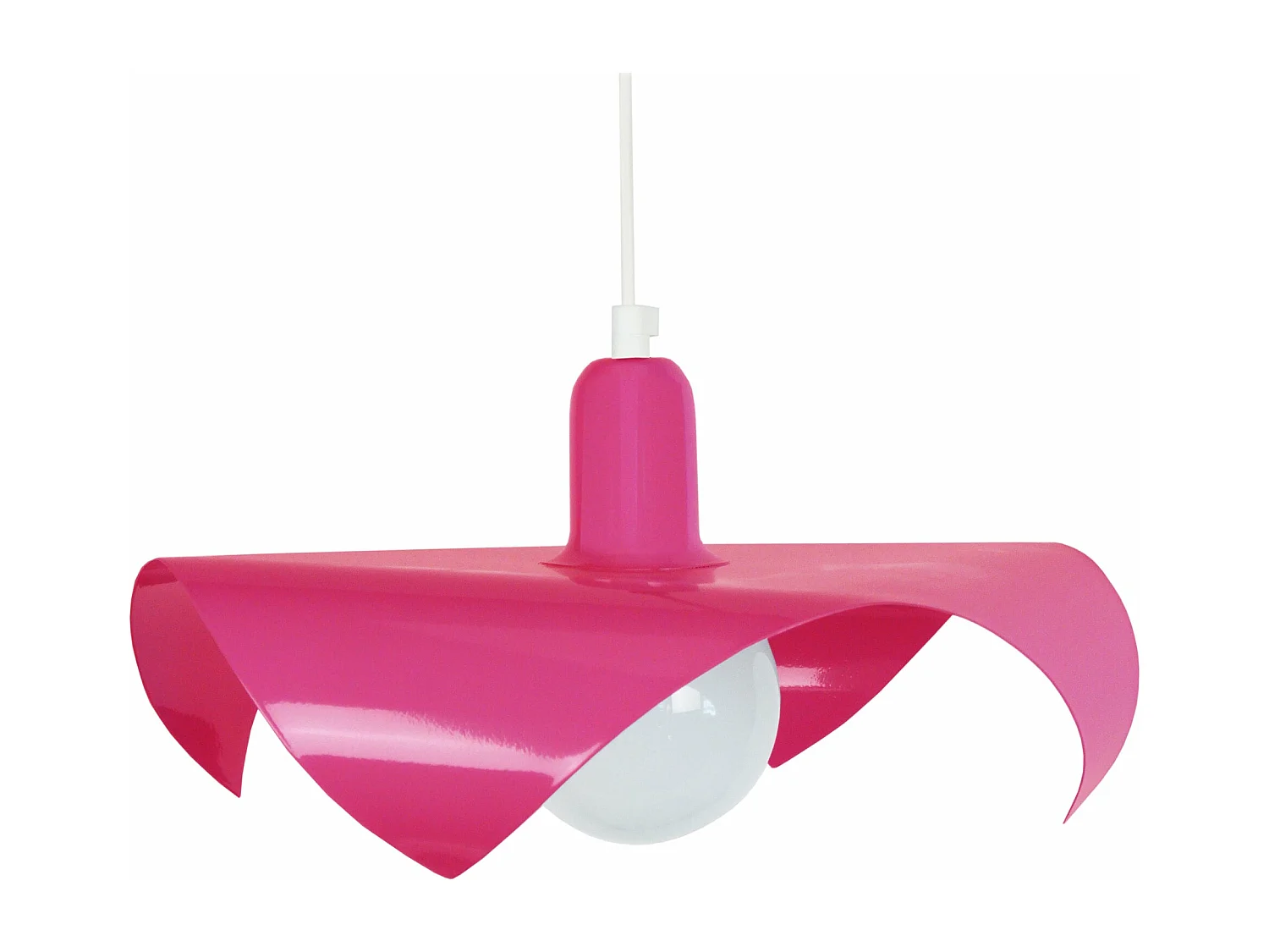 Suspension métal napperon, rose 80cm.