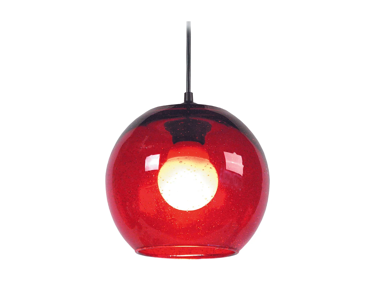 Suspensão TOSEL  BOULLEGOSA vidro tigela vermelho D20 x  H77  cm