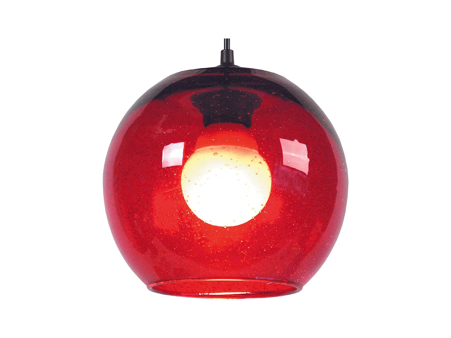 Suspensão TOSEL  BOULLEGOSA vidro tigela vermelho D20 x  H77  cm