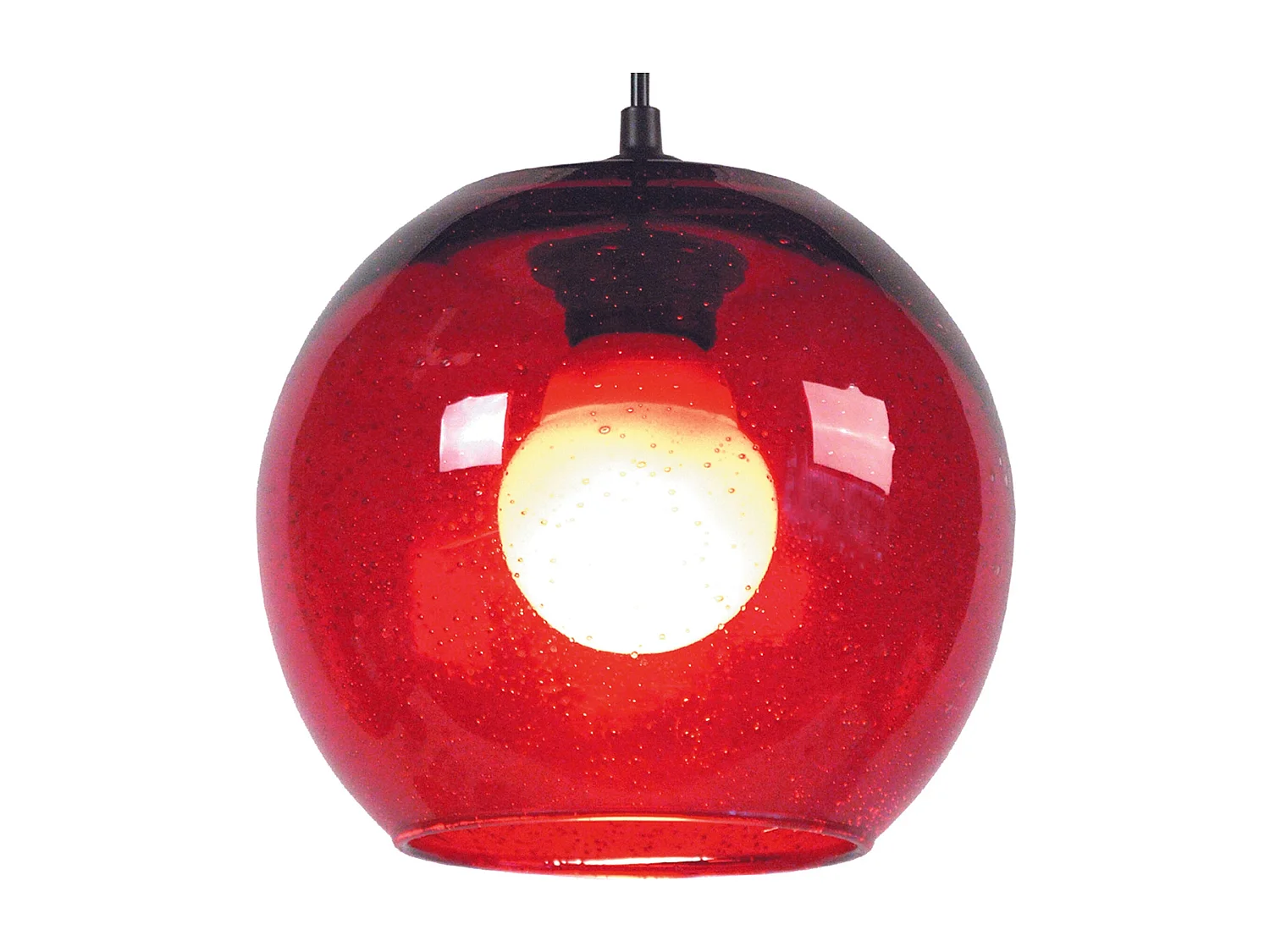 Suspensão TOSEL  BOULLEGOSA vidro tigela vermelho D20 x  H77  cm