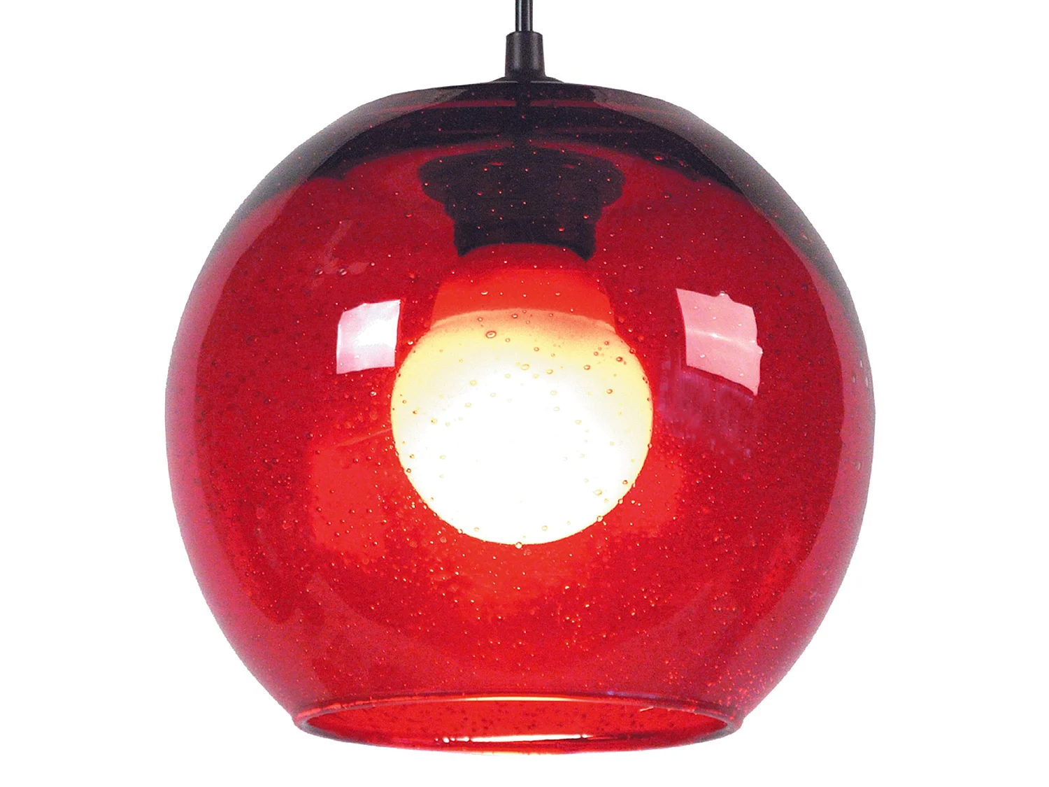 Lampadario a sospensione  vetro globo BOULLEGOSA  rosso   D'20 cm