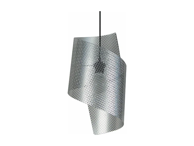 Suspension spirsl métal perforé aluminium 110 cm.