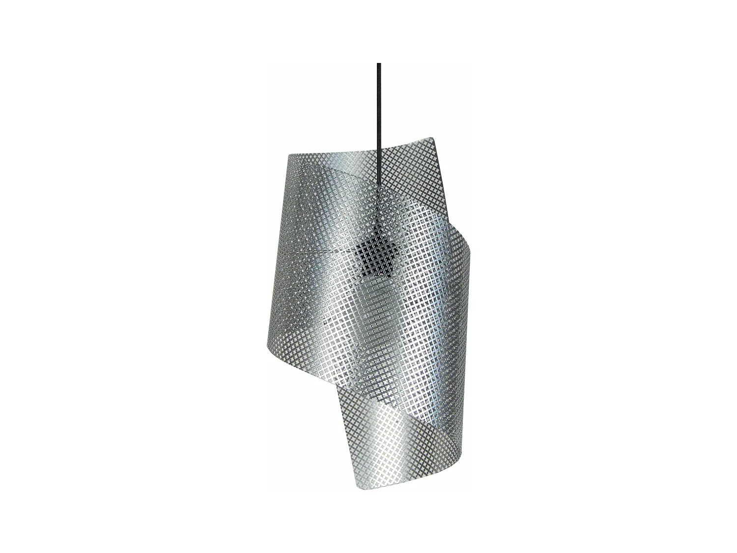 Suspension spirsl métal perforé aluminium 110 cm.