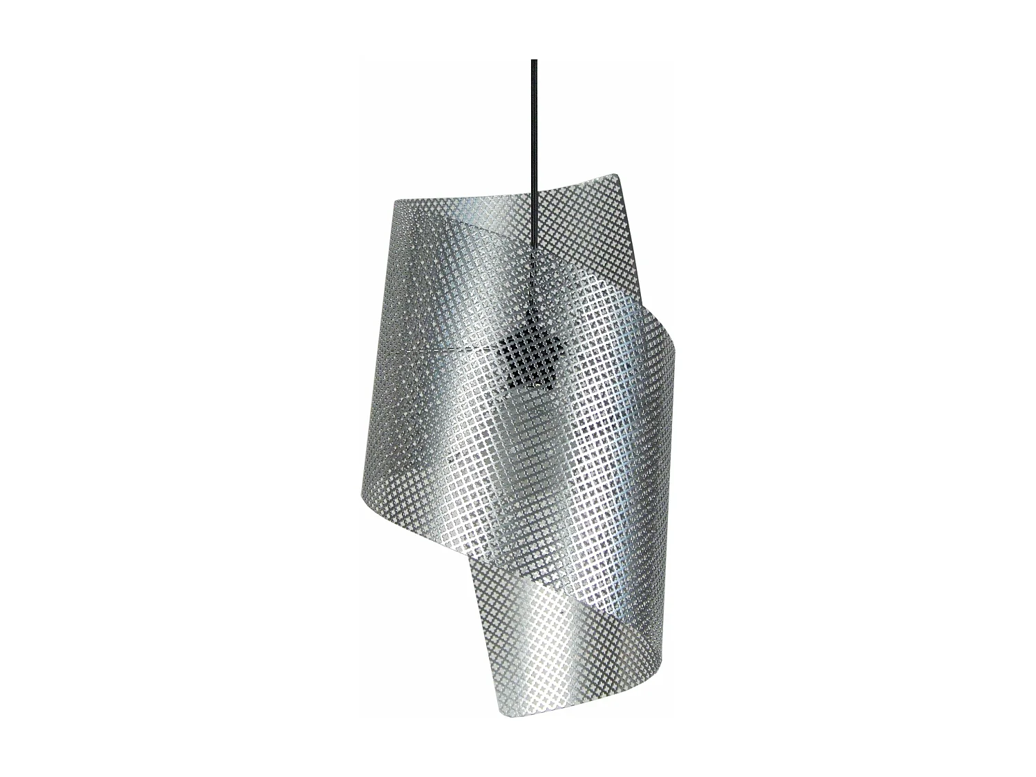 Suspension spirsl métal perforé aluminium 110 cm.