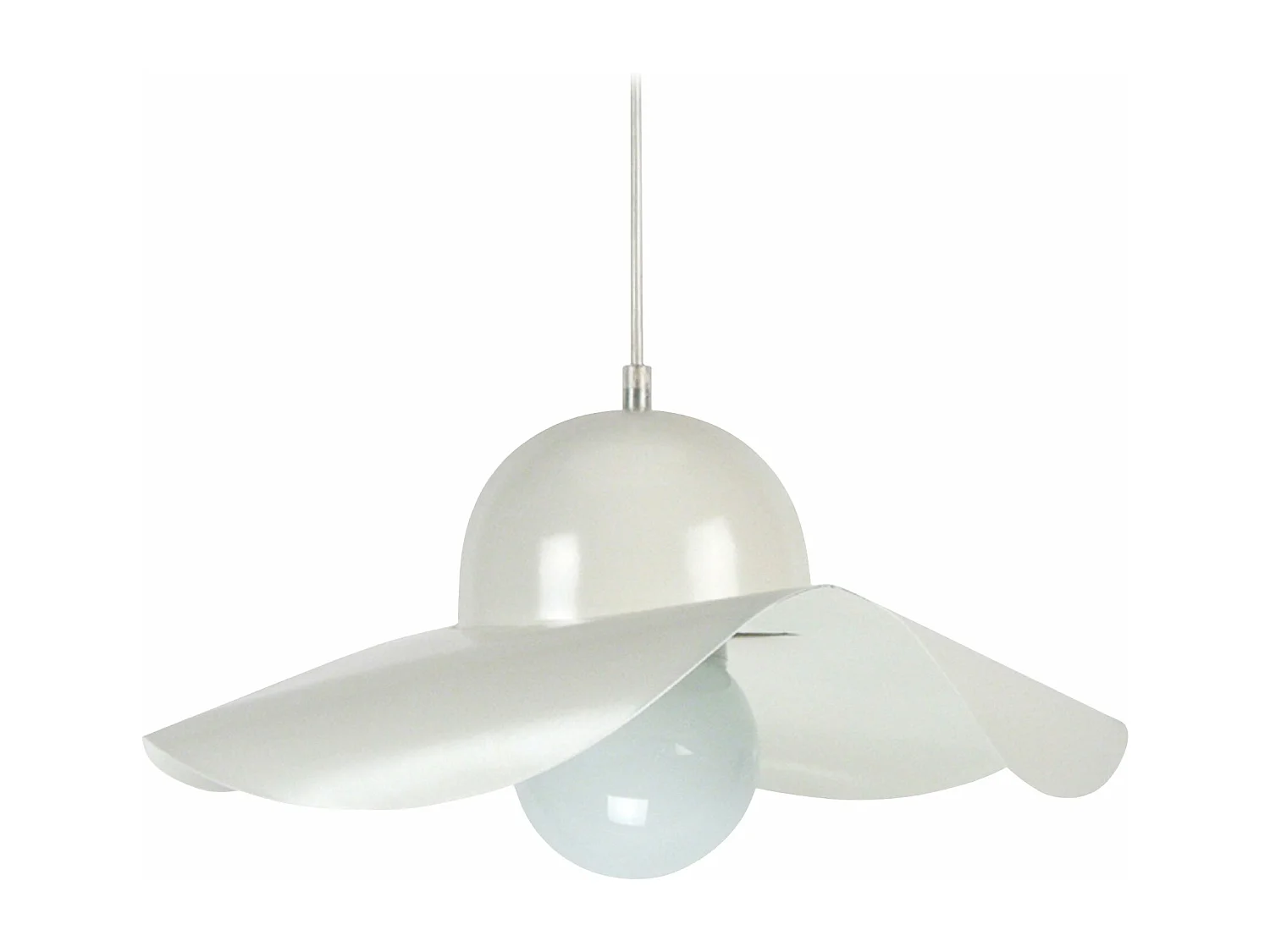 Suspension abstract, métal  blanc 77 cm.