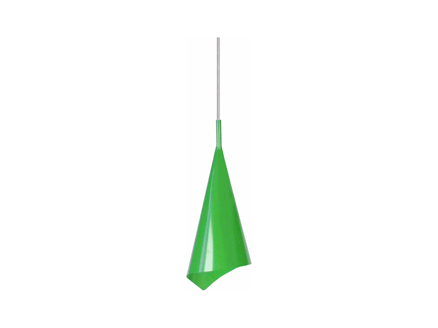 Suspension, conique métal  vert 95 cm.