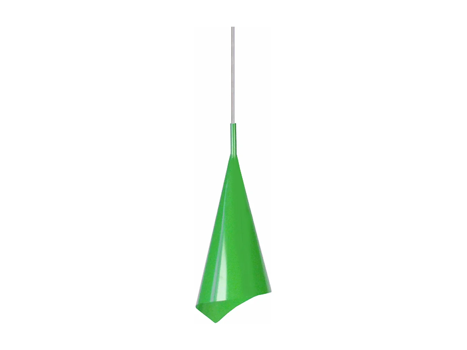 Suspension, conique métal  vert 95 cm.