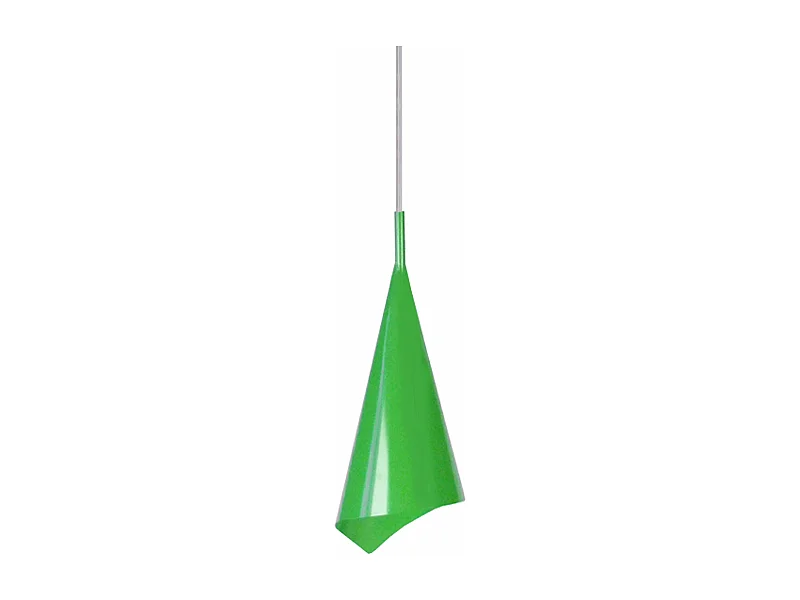 Suspension, conique métal  vert 95 cm.