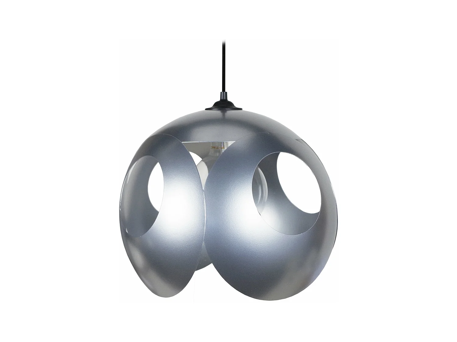 Suspension sephere métal aluminium 80 cm.