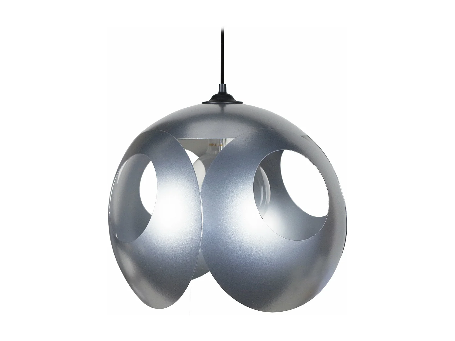 Suspension sephere métal aluminium 80 cm.