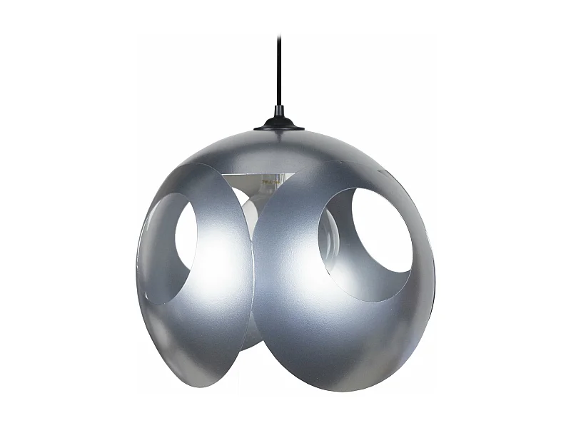 Suspension sephere métal aluminium 80 cm.