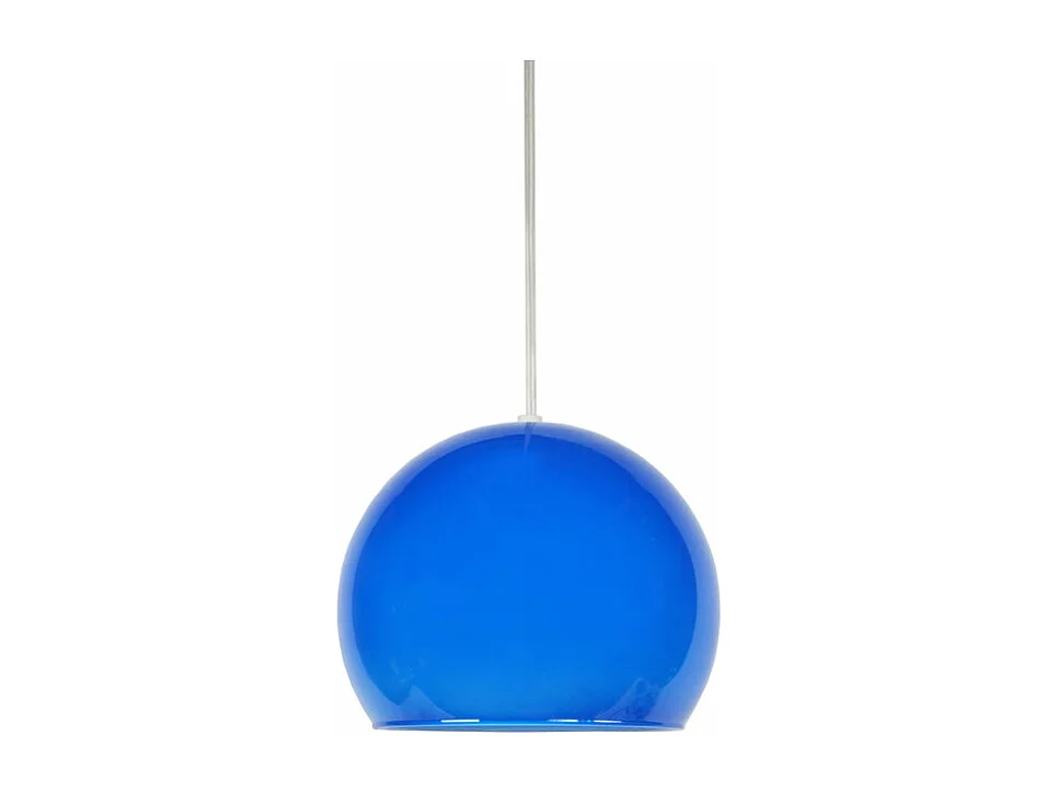 Suspension bol verre  bleu 75 cm.