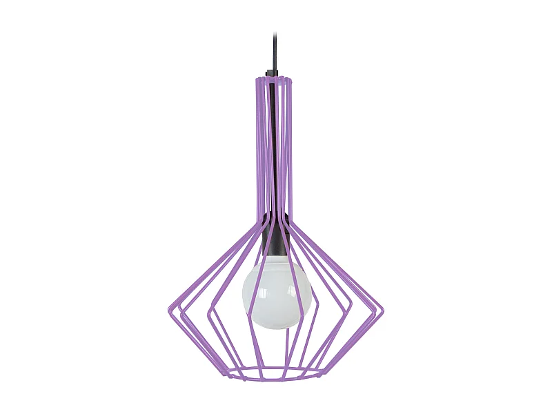 Suspension filaire métal  mauve 90 cm.
