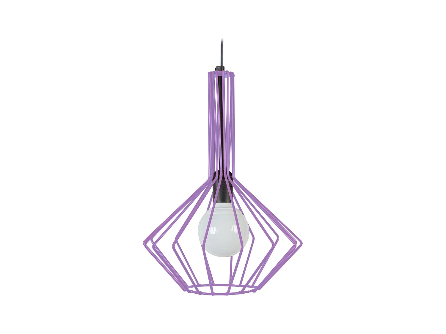 Suspension filaire métal  mauve 90 cm.