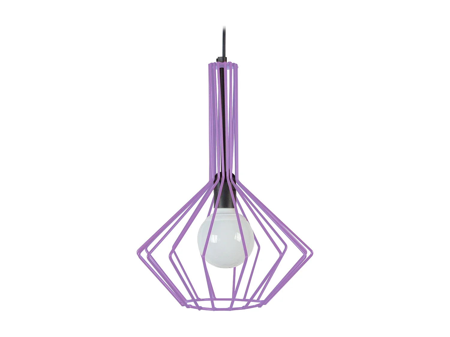 Suspension filaire métal  mauve 90 cm.