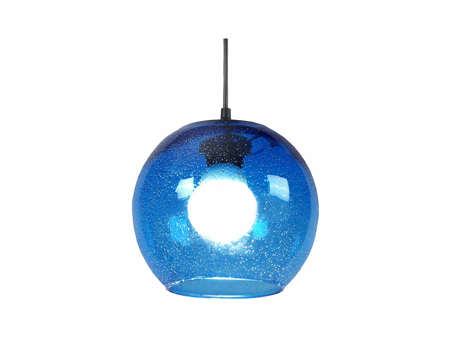 Suspensión  TOSEL ,vidrio,Azul ,A77x D20xP20cm