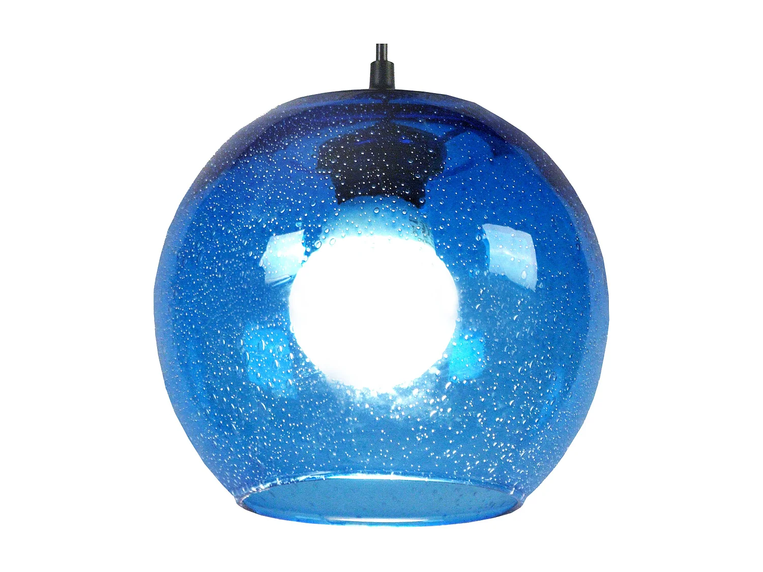 Suspensão TOSEL  BOULLEGOSA vidro tigela azul D20 x  H77  cm