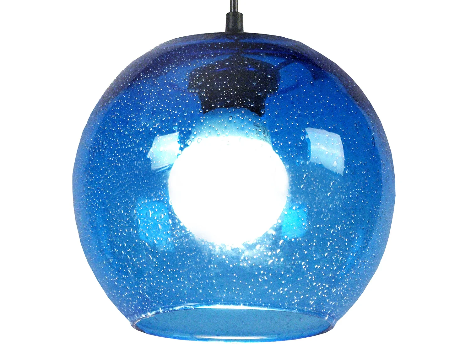 Lampadario a sospensione  vetro globo BOULLEGOSA  blu  D'20 cm