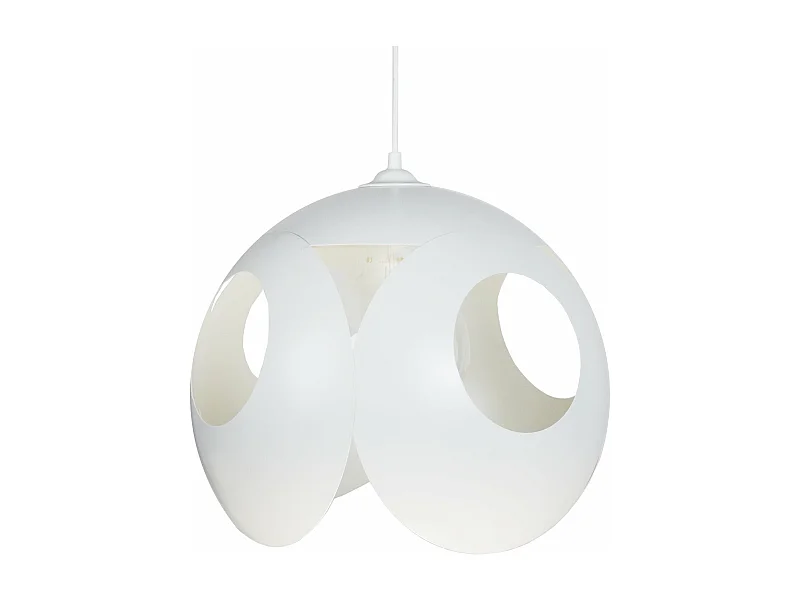 Suspension sephere métal  blanc 80 cm.