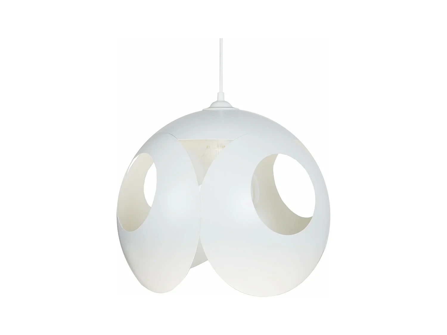 Suspension sephere métal  blanc 80 cm.