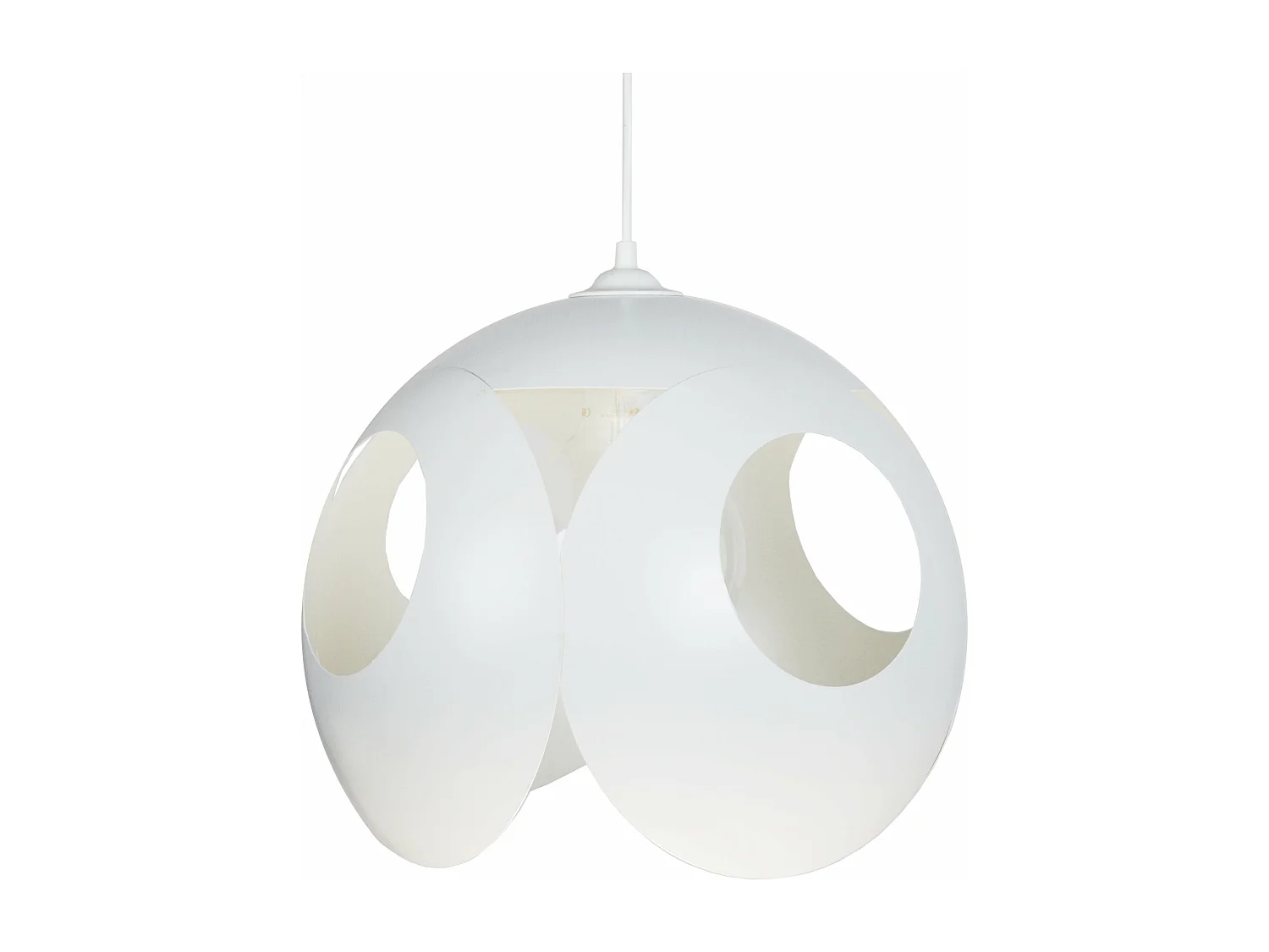 Suspension sephere métal  blanc 80 cm.