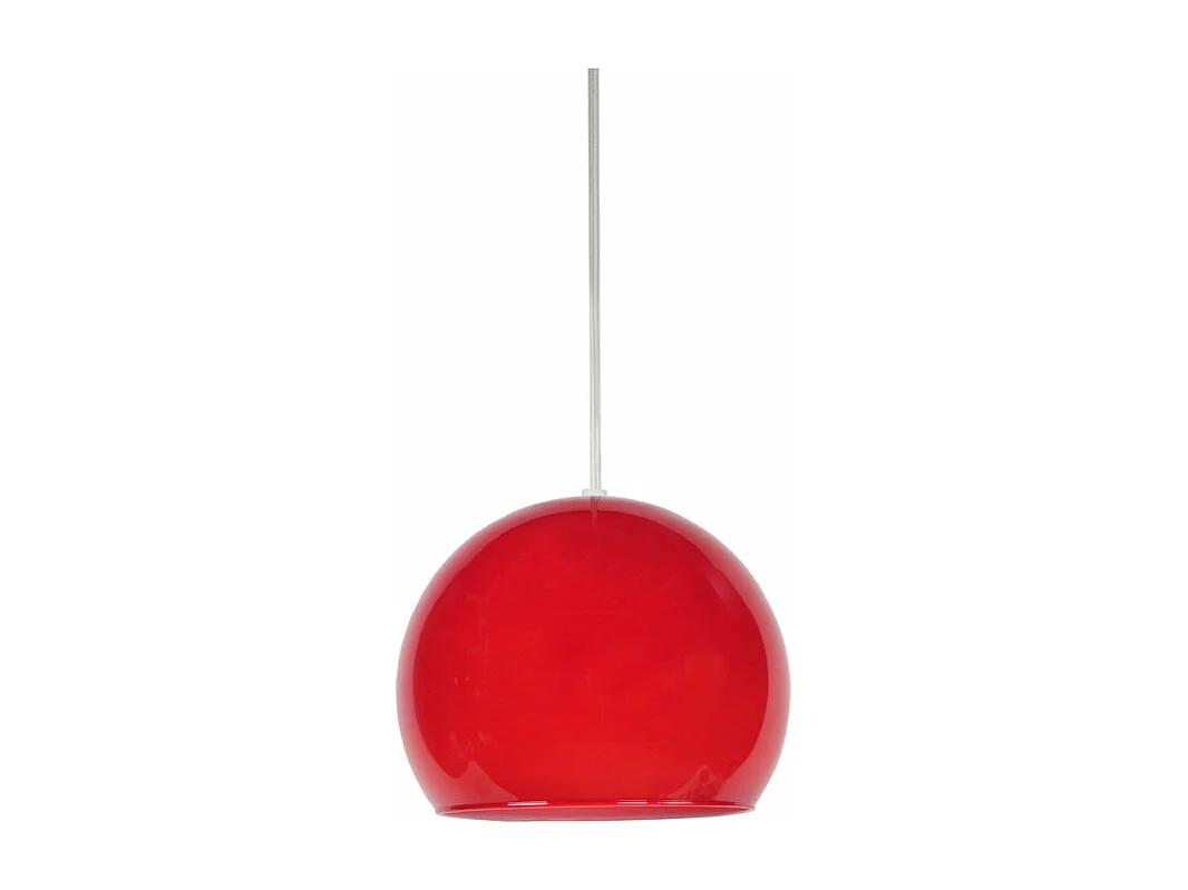 Suspension bol verre  rouge75 cm.