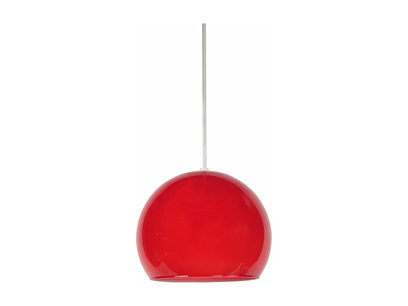 Suspension bol verre  rouge75 cm.