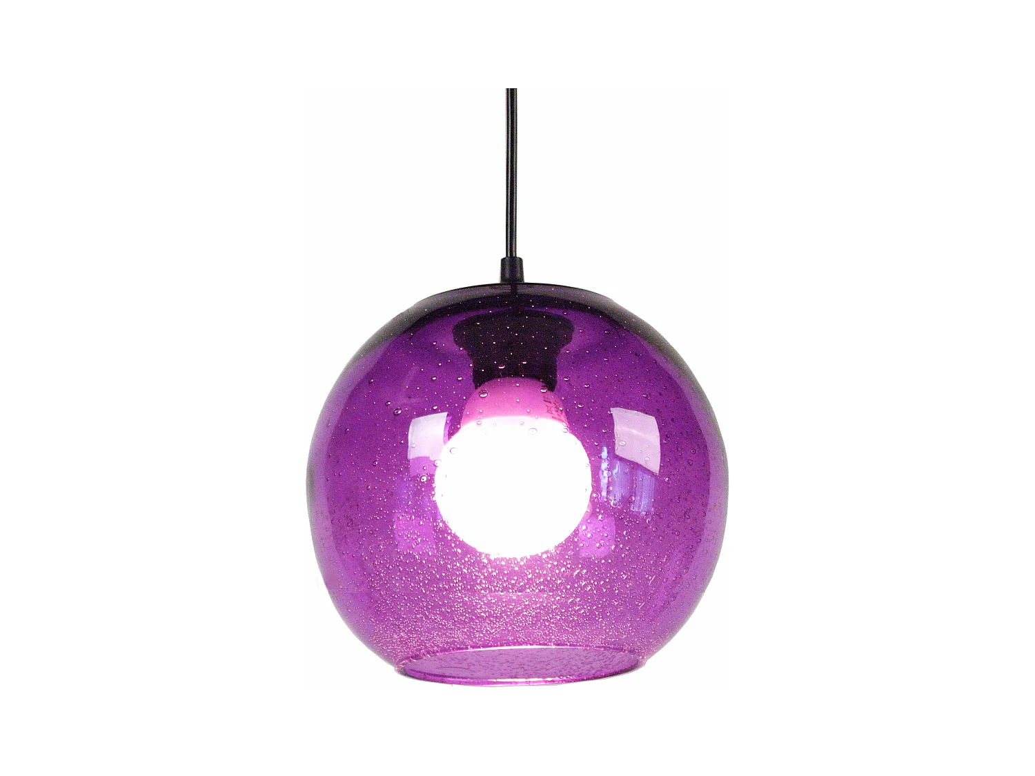 Suspension, globe verre  violet 70 cm.